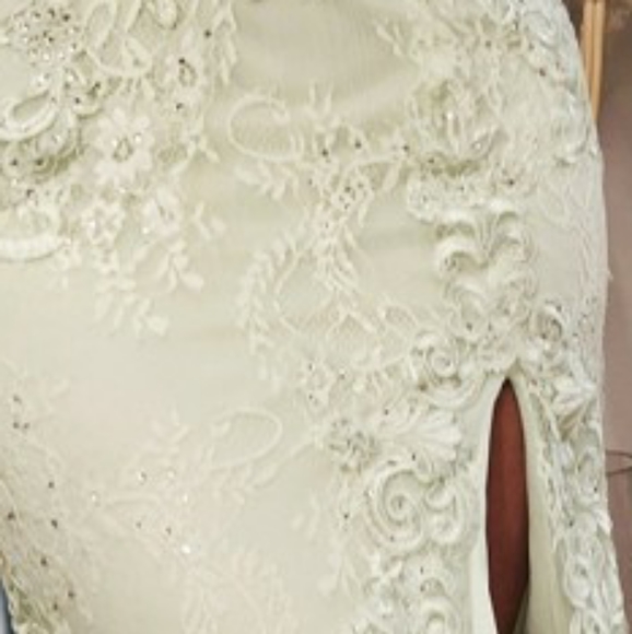 COPY - Sage green or dusty rose one shoulder mermaid long gown - Picture 3 of 10